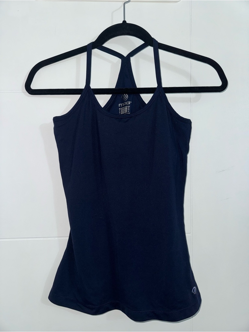 MPG Navy Racerback Tank Top with Slim Straps